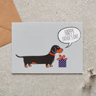Dachshund / Sausage Dog Father's Day card — illustrated dog with gift and 'Happy Father's Day' message, dog lover gift by Sweet William Designs