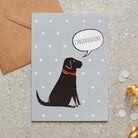 Black Labrador congratulations greeting card — illustrated Black Lab with 'Congratulations!' message and kraft envelope, dog lover gift by Sweet William Designs
