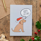 Golden Cocker Spaniel Christmas Card — illustrated dog lover greeting card by Sweet William Designs