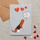 Beagle Valentine's Day card — illustrated dog lover greeting card by Sweet William Designs