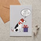 Jack Russell Father's Day card — illustrated dog with gift and 'Happy Father's Day' message, dog lover gift by Sweet William Designs