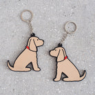 Golden Cocker Spaniel keyring showing both sides — double-sided PVC design with Sweet William's classic illustration