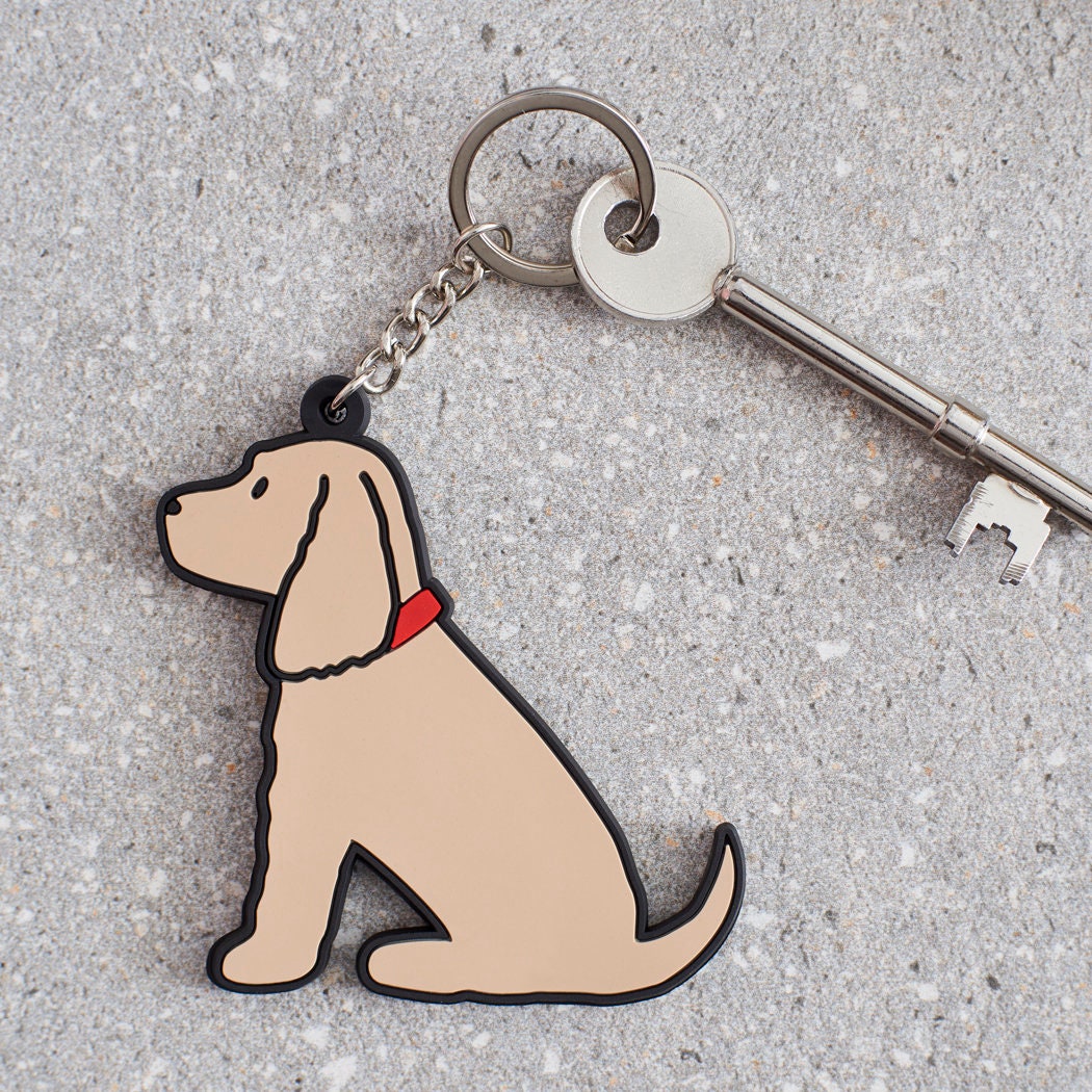 Golden Cocker Spaniel keyring — personalised double-sided PVC dog lover gift by Sweet William Designs