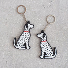 Dalmatian keyring showing both sides — double-sided PVC design with Sweet William's classic illustration