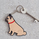 Pug keyring — personalised dog lover gift by Sweet William Designs
