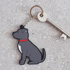 Staffie keyring front view — personalised PVC dog keyring, perfect gift for Staffordshire Bull Terrier lovers