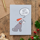 Salt & Pepper Schnauzer Christmas Card — illustrated dog lover greeting card by Sweet William Designs