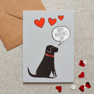 Black Labrador Valentine's Day card — illustrated dog lover greeting card by Sweet William Designs