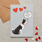 Border Collie Valentine's Day card — illustrated dog lover greeting card by Sweet William Designs