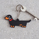 Dachshund keyring — personalised double-sided PVC sausage dog gift by Sweet William Designs