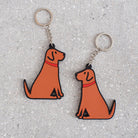 Fox Red Labrador keyring showing both sides — double-sided PVC design with Sweet William's classic illustration