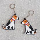 Jack Russell keyring showing both sides — double-sided PVC with Sweet William's classic illustration