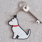 Westie keyring front view — personalised PVC dog keyring, perfect gift for West Highland Terrier lovers