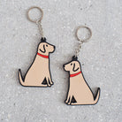Yellow Labrador keyring back view — classic Yellow Lab design on double-sided PVC keyring by Sweet William Designs