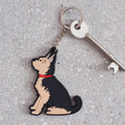 Yorkshire Terrier keyring front view — personalised PVC dog keyring, perfect gift for Yorkie lovers