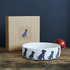 Staffie ceramic dog bowl with kraft gift box — perfect gift for Staffie lovers by Sweet William Designs