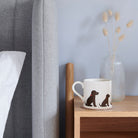 Sweet William Chocolate Cocker Spaniel Mug on a bedside table — Chocolate Cocker Spaniel dog lover gift mug