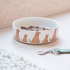 Fox Red Labrador ceramic dog bowl — signature illustration, dishwasher safe dog lover gift by Sweet William Designs