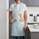 Fox Red Labrador apron in organic cotton canvas with screen-printed “If it hits the floor it's mine” design — a gift for Fox Red Lab lovers by Sweet William Designs