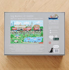 Back of Dog Walkers of London jigsaw puzzle box — 1000 piece puzzle, 68cm x 50cm, by Sweet William Designs