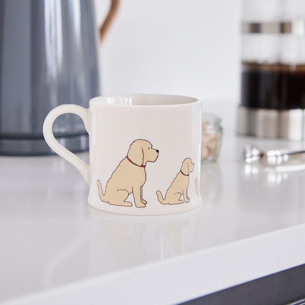 Sweet William Apricot Cockapoo Mug in a kitchen setting — illustrated Cockapoo ceramic mug