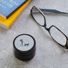 Dog Walkers Revival Vegan Lip Balm pot with books and glasses — natural peppermint lip balm, dog lover gift by Sweet William Designs