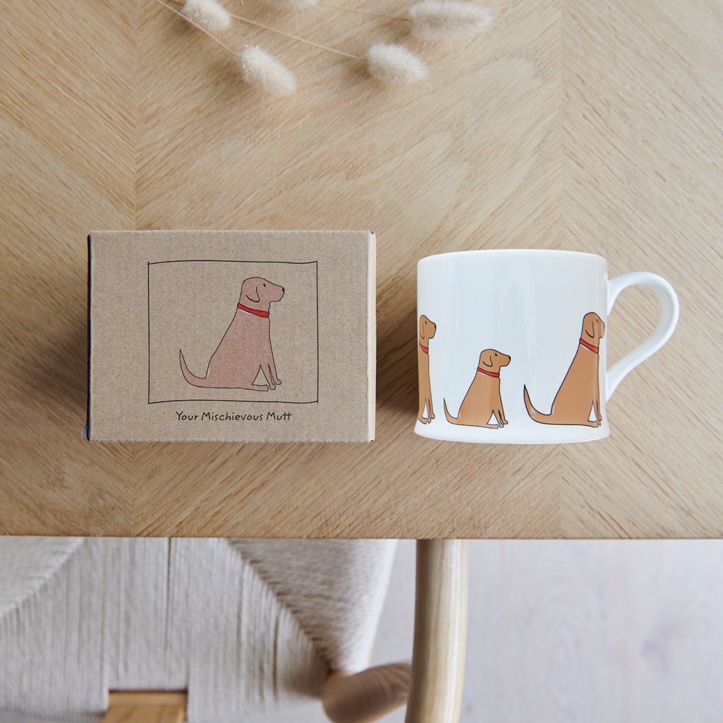 Sweet William Fox Red Labrador Mug with kraft gift box — Fox Red Labrador gift set presentation