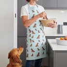 Chocolate Cocker Spaniel repeat pattern apron — thick organic cotton canvas with front pocket and adjustable strap, by Sweet William Designs