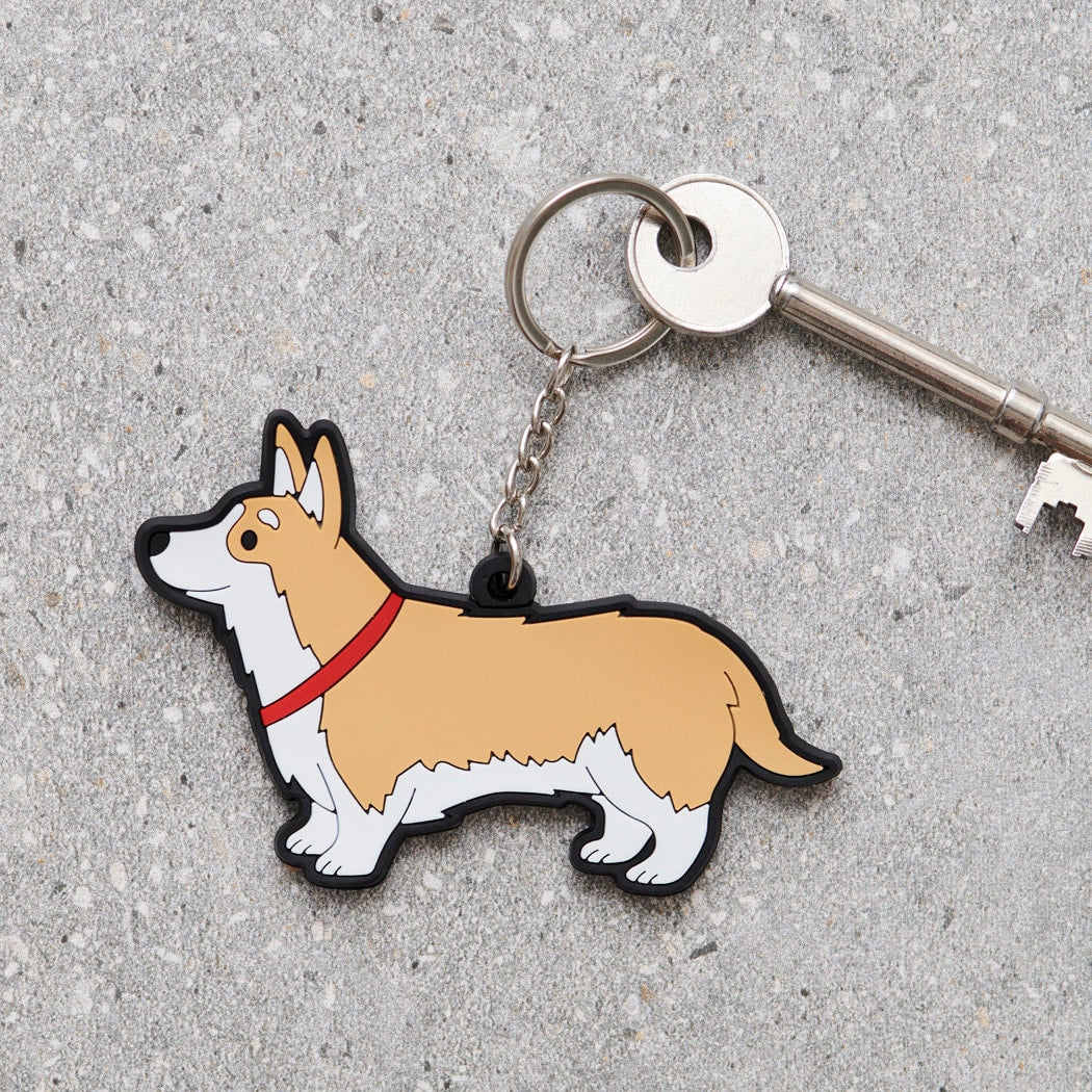Corgi keyring — personalised double-sided PVC dog lover gift by Sweet William Designs