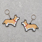 Corgi keyring showing both sides — double-sided PVC design with Sweet William's classic illustration