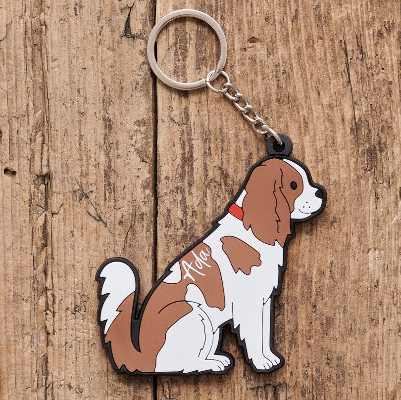 Personalised Cavalier King Charles Spaniel keyring on keys — perfect gift for Cavalier owners and dog lovers