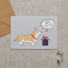Corgi Father's Day card — illustrated dog with gift and 'Happy Father's Day' message, dog lover gift by Sweet William Designs
