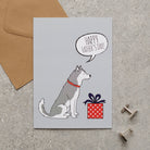 Husky / Alaskan Malamute Father's Day card — illustrated dog with gift and 'Happy Father's Day' message, dog lover gift by Sweet William Designs