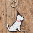 Personalised Westie keyring with name — thoughtful gift for Westie owners and dog lovers