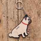 Pug keyring — personalised dog lover gift by Sweet William Designs