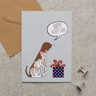 German Shorthaired Pointer Father's Day card — illustrated dog with gift and 'Happy Father's Day' message, dog lover gift by Sweet William Designs