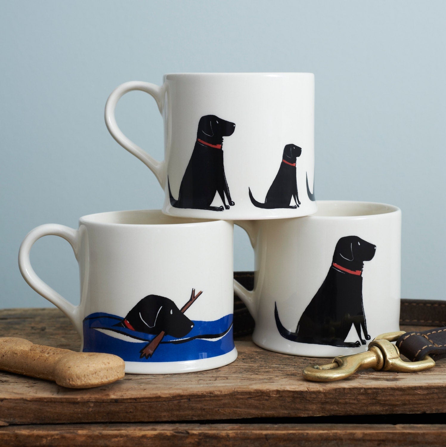 Sweet William Designs Black Labrador mug collection — ceramic dog lover mugs, perfect gift for Labrador owners
