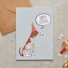 German Shorthaired Pointer birthday card with illustrated dog design — blank inside, FSC-certified, designed and made in England by Sweet William Designs