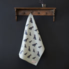 Grey Schnauzer tea towel in thick organic cotton — screen printed Grey Schnauzer illustration, kitchen gift for dog lovers by Sweet William Designs