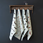 Four dog breed tea towels — organic cotton screen printed kitchen gifts for dog lovers by Sweet William Designs