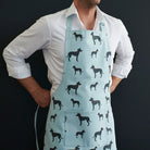 Lurcher apron — organic cotton screen-printed apron, a perfect gift for Lurcher lovers